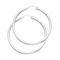 14K White Gold 3 mm Plain Hoop Earring