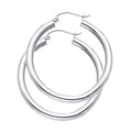 14K White Gold 3 mm Plain Hoop Earring