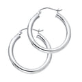14K White Gold 3 mm Plain Hoop Earring
