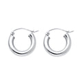 14K White Gold 3 mm Plain Hoop Earring