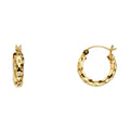 14K Yellow Gold Perforated Hoop Earring