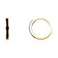 14K Yellow Gold Onyx Huggies Earring