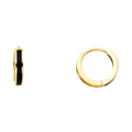 14K Yellow Gold Onyx Huggies Earring