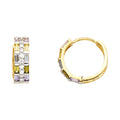 14K Yellow Gold Multi Color CZ Huggies Earring