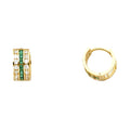 14K Yellow Gold Greed & W CZ Huggies Ear