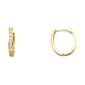 14K Yellow Gold CZ Huggies Earring