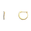 14K Yellow Gold CZ Huggies Earring