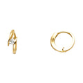 14K Yellow Gold CZ Huggies Earring