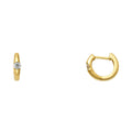 14K Yellow Gold CZ Huggies Earring