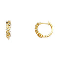 14K Yellow Gold CZ Huggies Earring