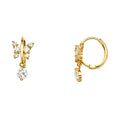 14K Yellow Gold CZ Huggies Earring