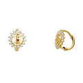 14K Two Tone Gold CZ 15 Years Huggies Ear