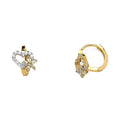 14K Yellow Gold CZ Huggies Earring