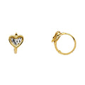 14K Two Tone Gold CZ Huggies Earring