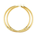 14K Yellow Gold Round CZ Channel Hoop Ear