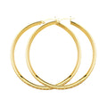 14K Yellow Gold Round CZ Channel Hoop Ear