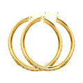 14K Yellow Gold Round CZ Channel Hoop Ear