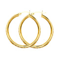 14K Yellow Gold Round CZ Channel Hoop Ear