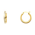 14K Yellow Gold Bg CZ Channel Hoop Ear