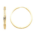 14K Yellow Gold Round CZ Channel Hoop Ear