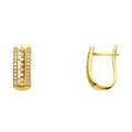 14K Yellow Gold CZ U-Shape Huggies Ear