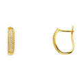 14K Yellow Gold CZ U-Shape Huggies Ear