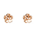 14K Pink Gold CZ Flower P-Ear