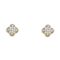 14K Two Tone Gold CZ Earring