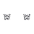 14K White Gold CZ Butter Fly Post Earring