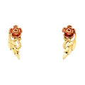 14K Two Tone Gold Sm Flower Post Earring