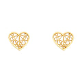 14K Yellow Gold Sm Heart Post Earring