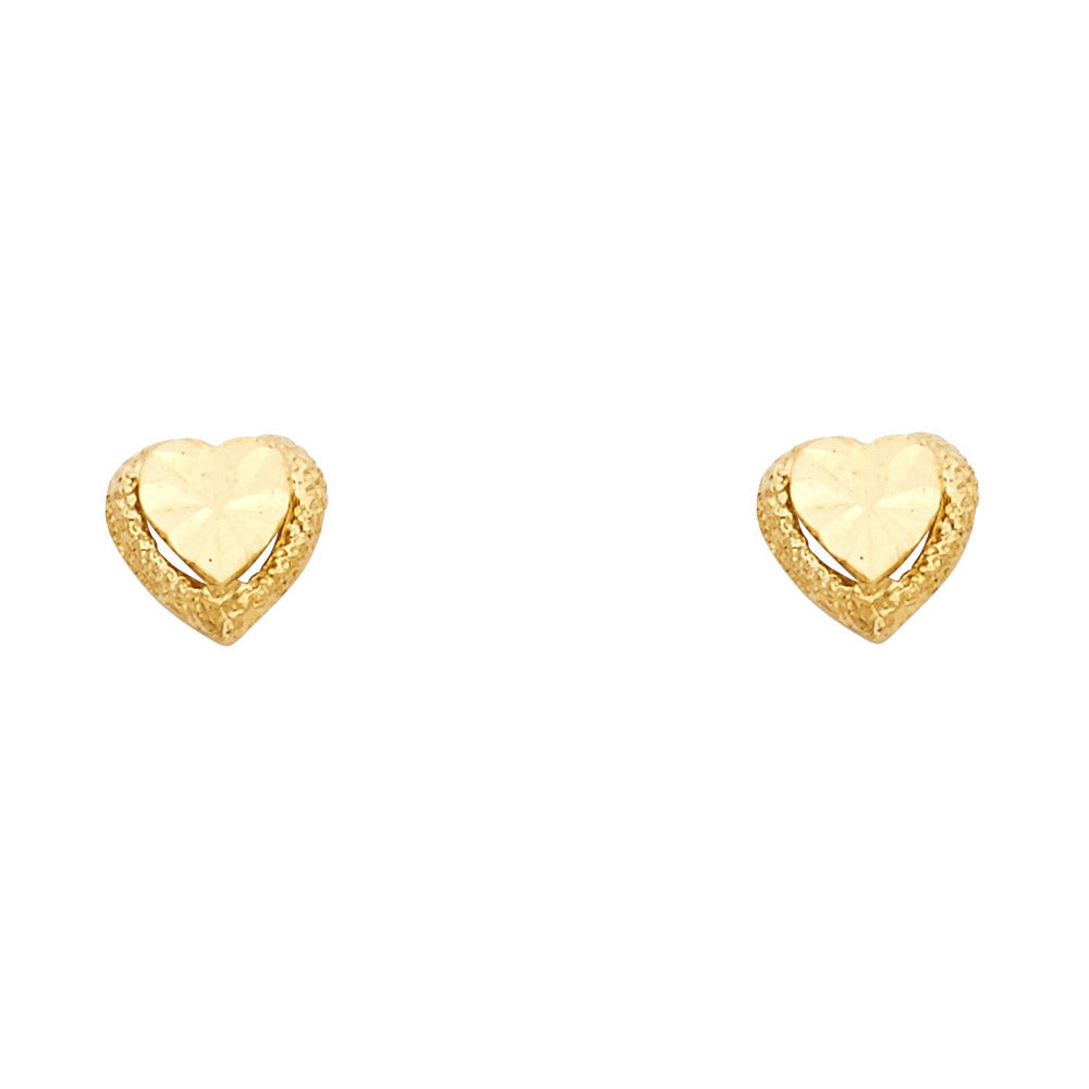 14K Yellow Gold Sm Heart Post Earring