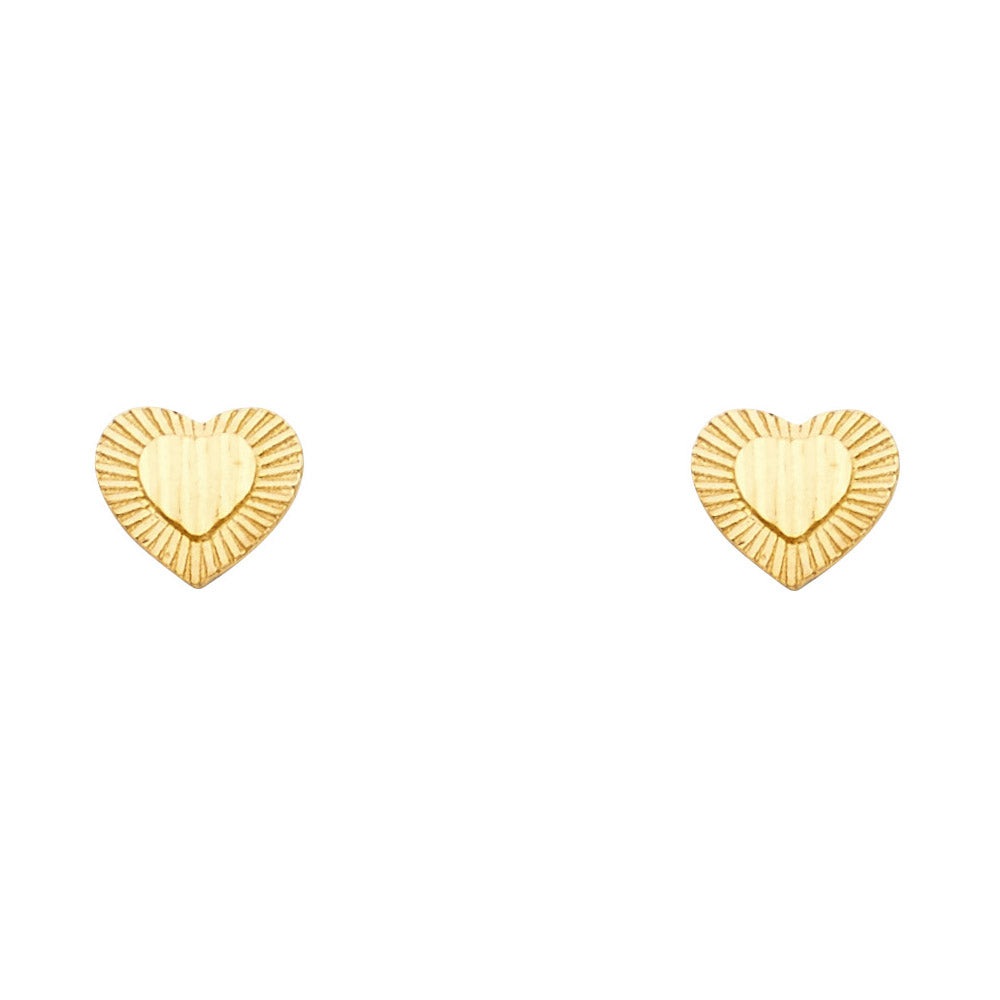 14K Yellow Gold Sm Heart Post Earring