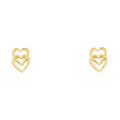 14K Yellow Gold Sm Heart Post Earring