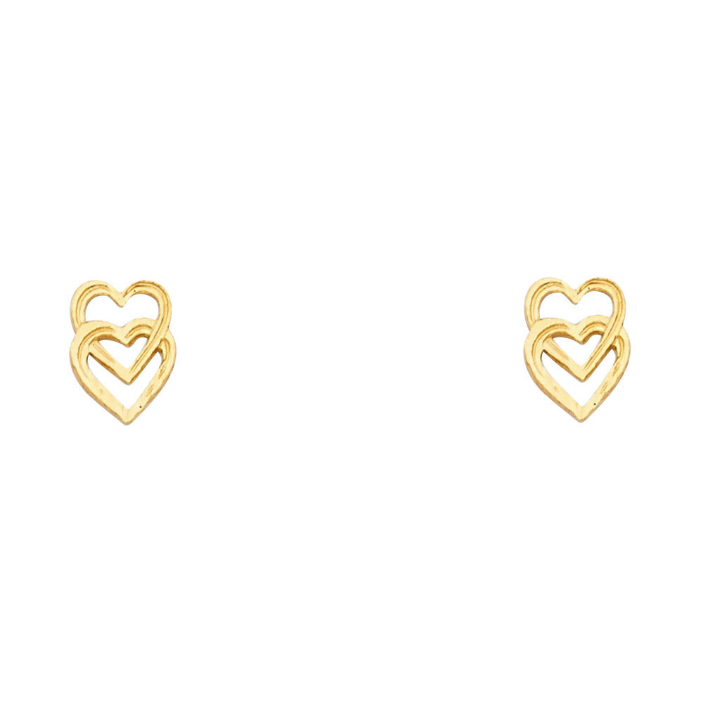 14K Yellow Gold Sm Heart Post Earring