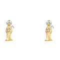 14K Two Tone Gold Sm Santa Muerte Post Earring
