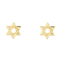 14K Yellow Gold Sm Jewish Star Post Earring