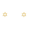 14K Yellow Gold Sm Jewish Star Post Earring