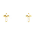 14K Yellow Gold Sm Cross Post Earring
