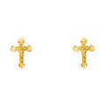 14K Yellow Gold Sm Cross Post Earring