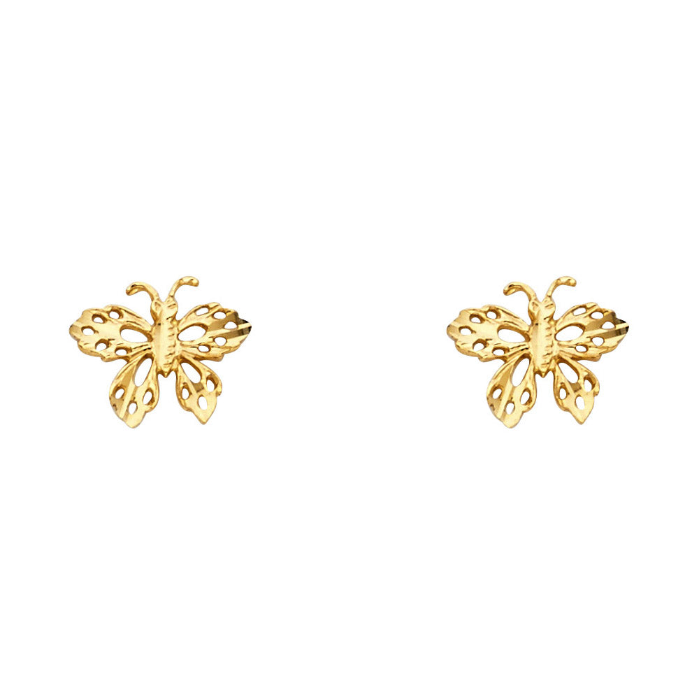 14K Yellow Gold Sm Butter Fly Post Earring