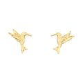 14K Yellow Gold Sm Hummingbird Post Earring