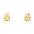 14K Yellow Gold Sm Bear Post Earring