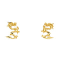 14K Yellow Gold Sm Dragon Post Earring