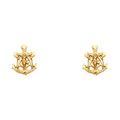 14K Yellow Gold Sm Anchor Post Earring