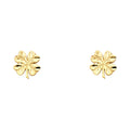 14K Yellow Gold Sm Clover Post Earring