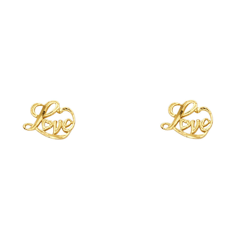 14K Yellow Gold Sm Love Post Earring