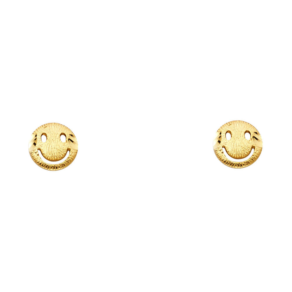 14K Yellow Gold Sm Smile Post Earring