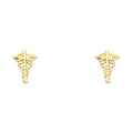 14K Yellow Gold Sm Clinic Mark Post Earring