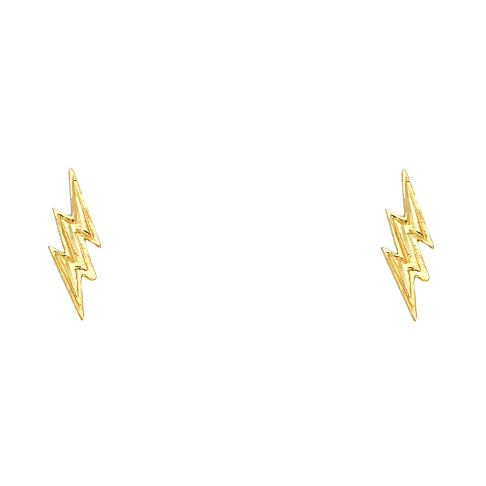 14K Yellow Gold Sm Thunder Post Earring